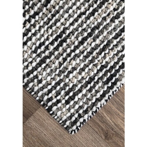 Bayliss Rugs Barossa Hand Woven Wool Floor Area Rug 160cm x 230cm River Grey