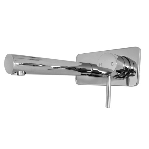 Castano Milan Bathroom Round Wall & Spout Mixer Chrome MIWBSC