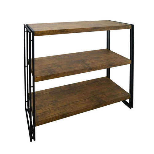 Ironstone 3 Tier Bookcase Shelf Storage, Reclaimed Wood Bookcase With Drawers In Taiwan