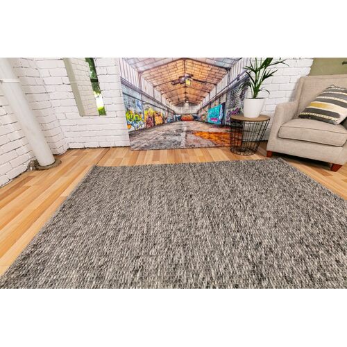 MOS Rugs Dasha Floor Area Rug Wool 200 x 290 Dark Grey CDASHADKGREY